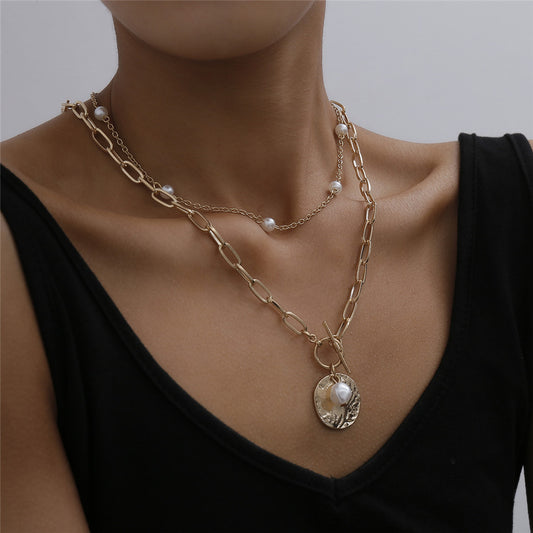 Calla™ Pearl Pendant — coin-style pearl pendant on delicate chain by CHIVIQUE