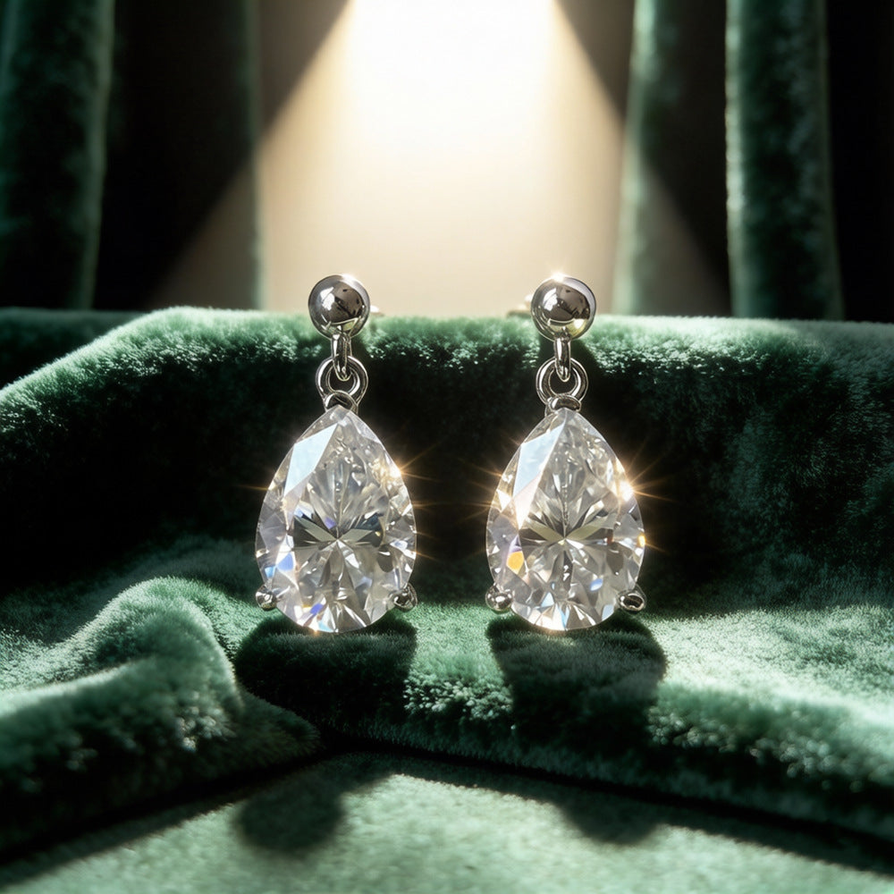 Crystal Teardrop Drop Earrings certificate detail
