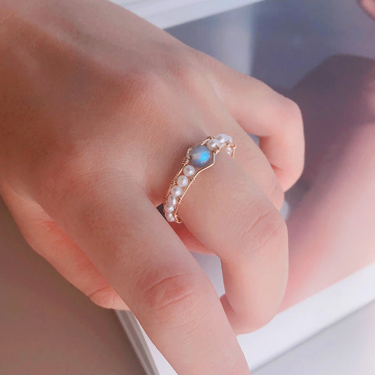 Luna™ Pearl Ring — grey moonlight pearl in minimal prong setting by CHIVIQUE