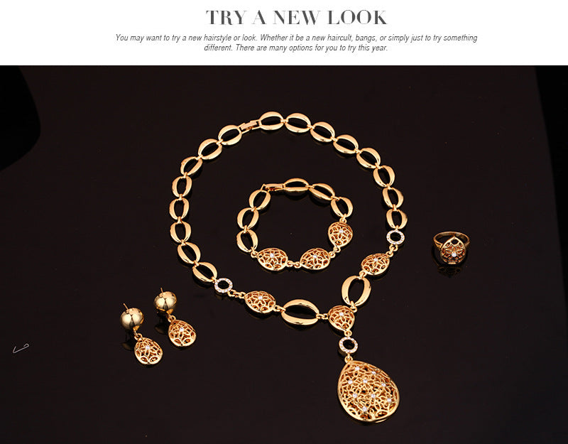 Aurelia Gold Jewellery Set styled on model