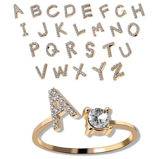 Marque™ Ring — adjustable gold-toned initial letter personalised ring by CHIVIQUE