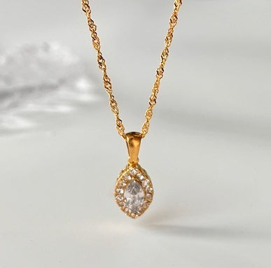 Olivia Zircon Pendant Necklace gold-tone variant