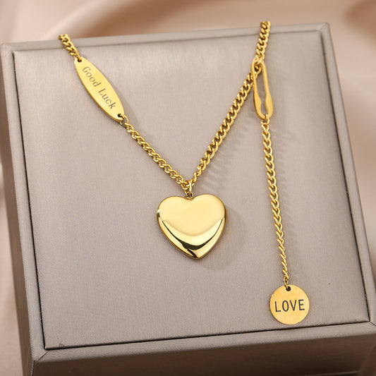 Celeste™ Heart Necklace — multilayer stainless steel heart zircon pendant by CHIVIQUE