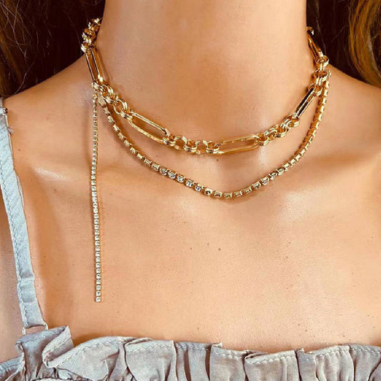 Oro™ Tassel Necklace — double-layered gold tassel pendant necklace by CHIVIQUE