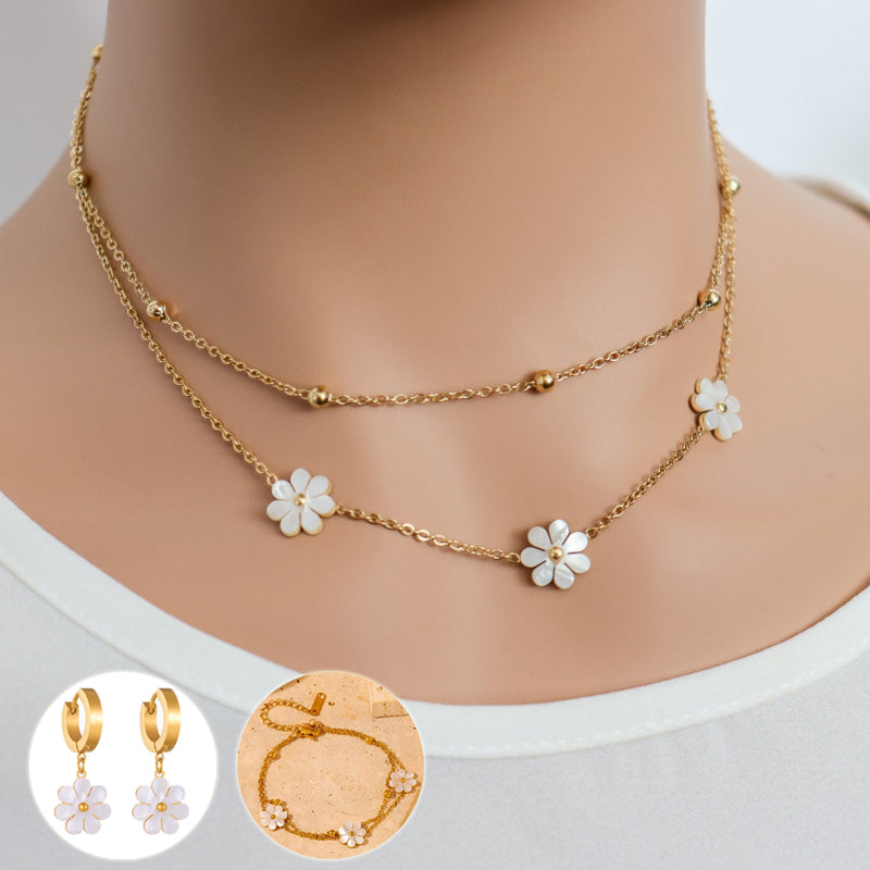CHIVIQUE Fleur Daisy Layering Set gold jewellery