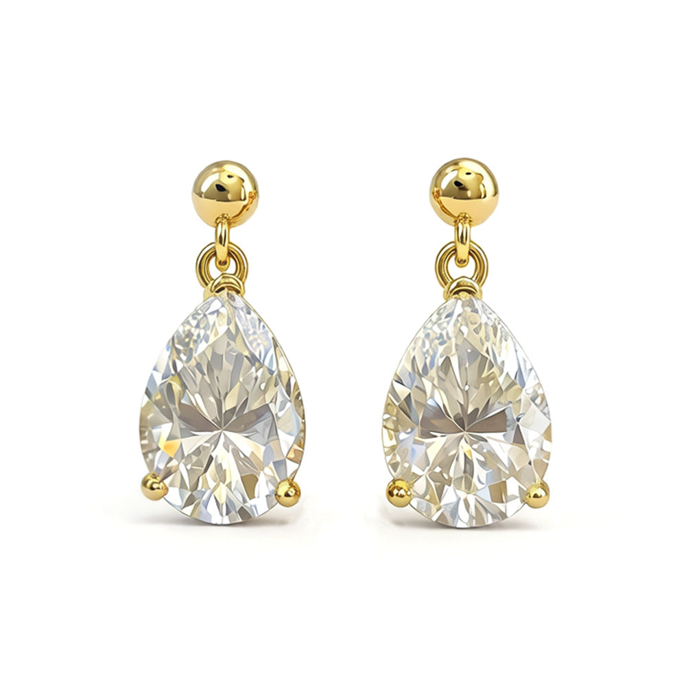 CHIVIQUE Crystal Teardrop Drop Earrings moissanite